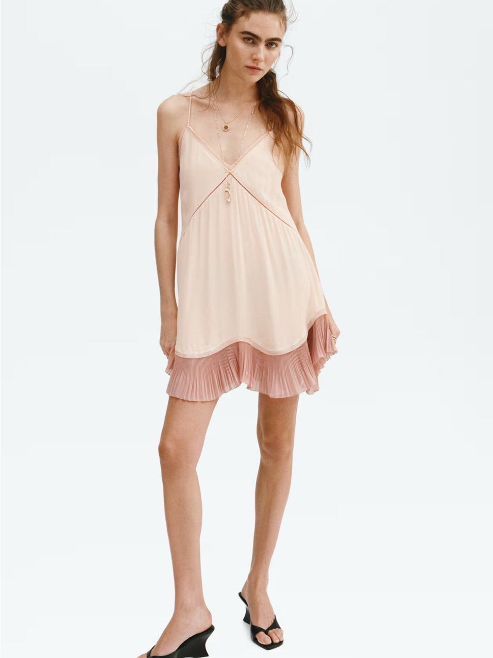 BNWT lace-trimmed slip dress